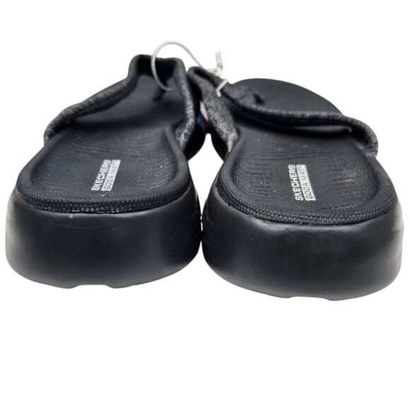 Skechers Go Walk Flip Flops Womens 10 Black Gray Slip-on Machine Washable Casual - Picture 7 of 13